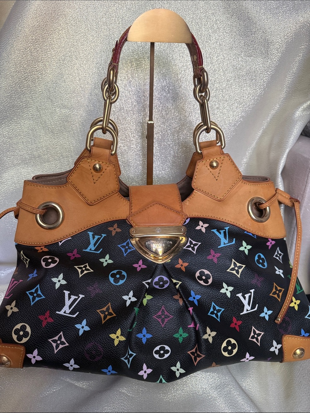 Louis Vuitton Black Multicolor Murakami Ursula Monogram Canvas Tote